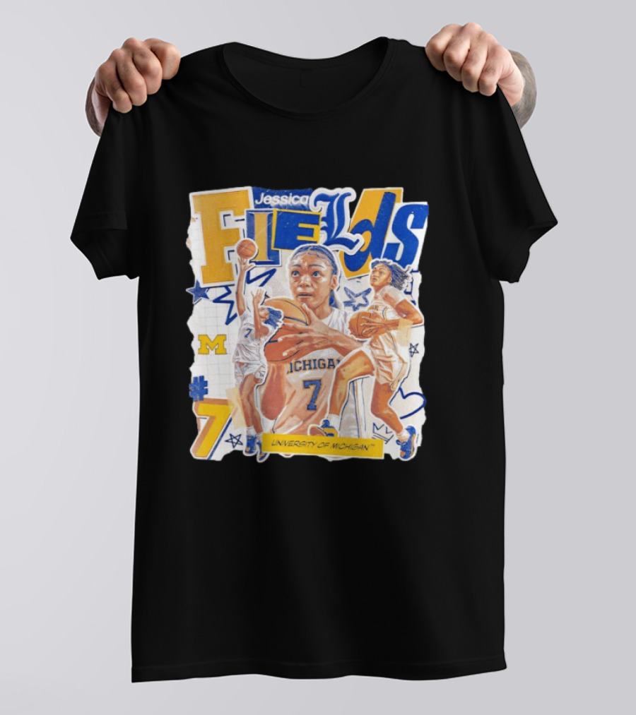 Jessica Fields University Of Michigan Basketball Number 7 T-Shirt