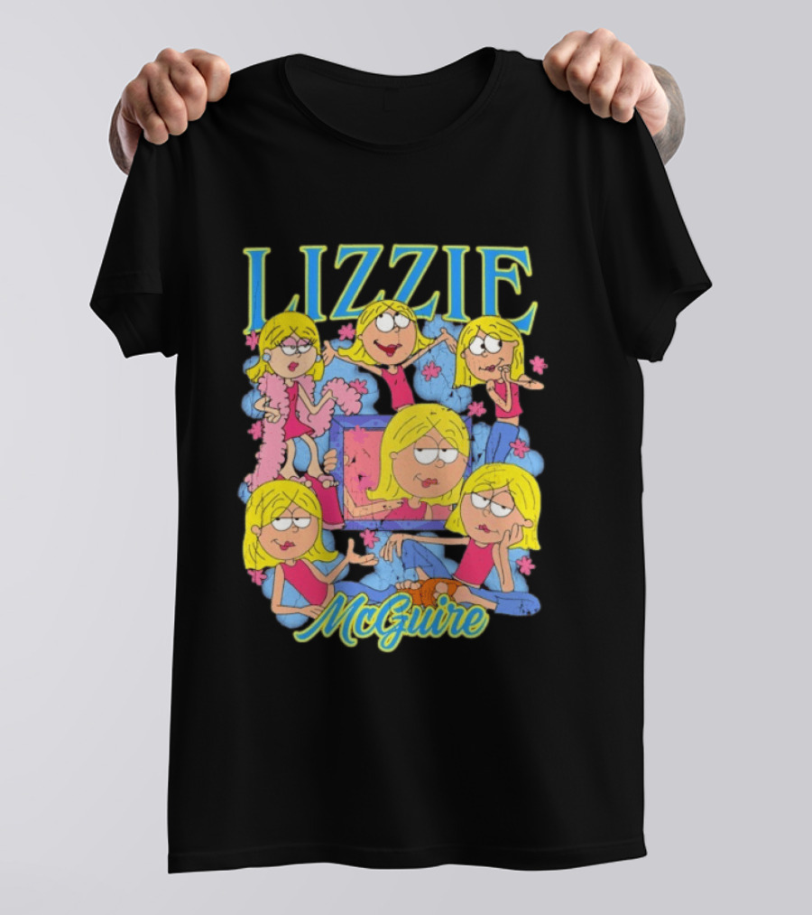 Lizzie McGuire Cartoon Characters Graphic Featuring Lizzie T-Shirt