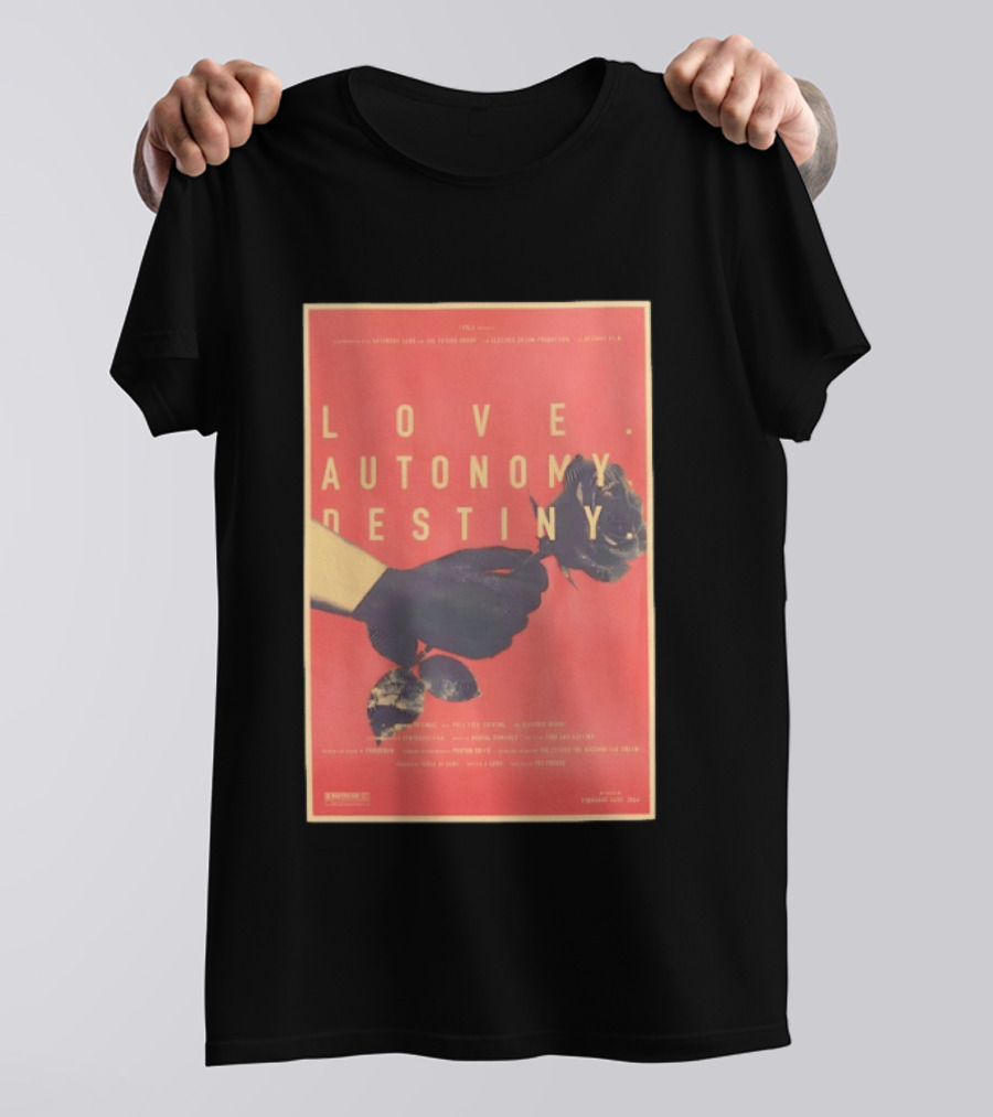 Love Autonomy Destiny Electric Dream Battery February 14th 2024 Hand Holding Flower T-Shirt
