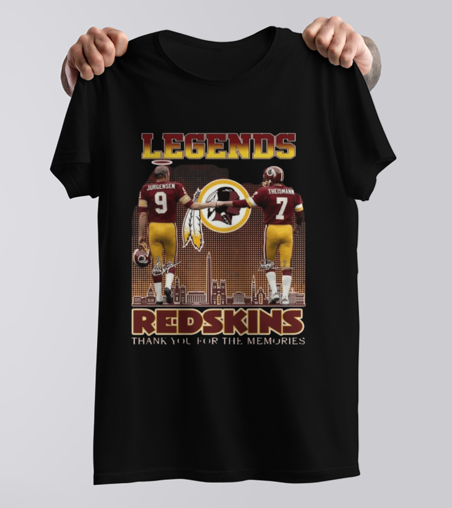 Legends Jurgensen Theismann Redskins Thank You For The Memories T-Shirt