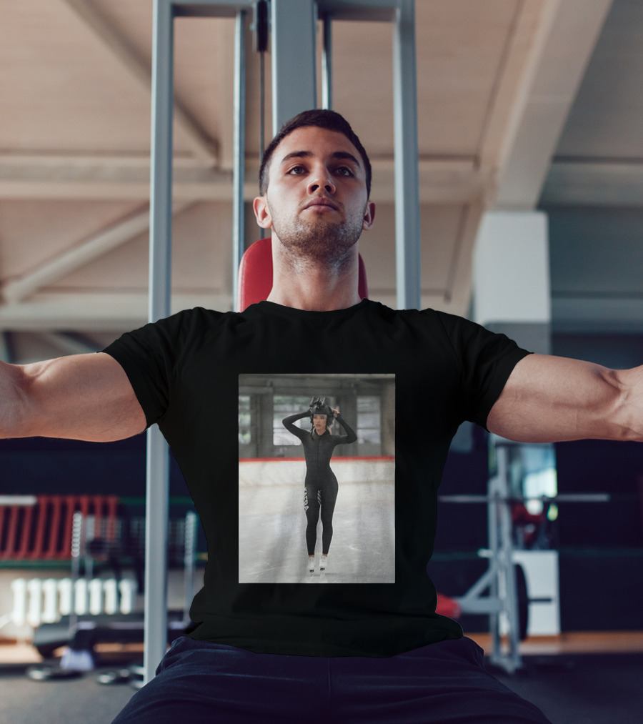 Jutta Leerdam Speed Skating Night Vision Helmet And Suit Ice Rink T-Shirt