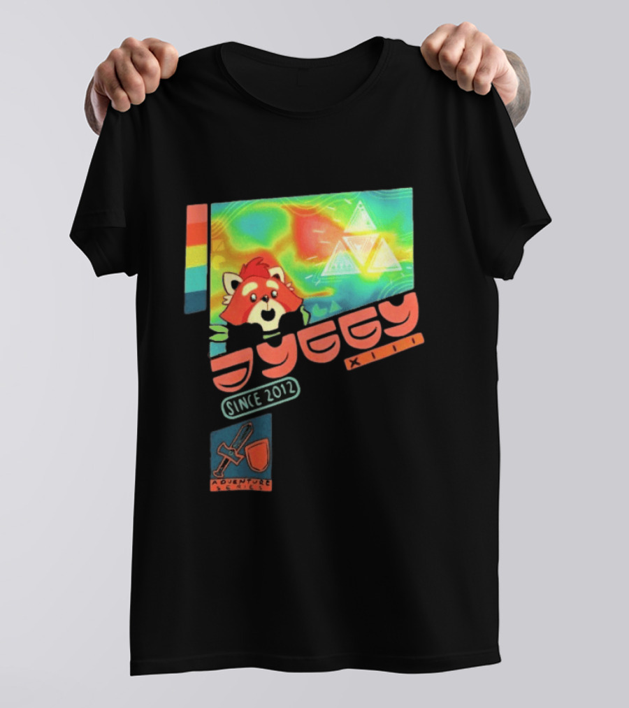 Jyggy Adventuring Since 2012 Red Panda Adventure Seeker Triangles T-Shirt
