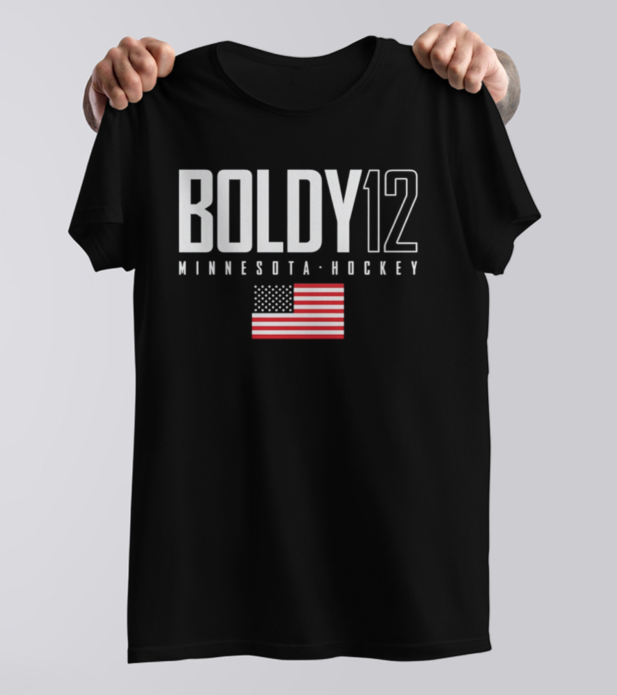BOLDY 12 Minnesota Hockey USA Flag T-Shirt