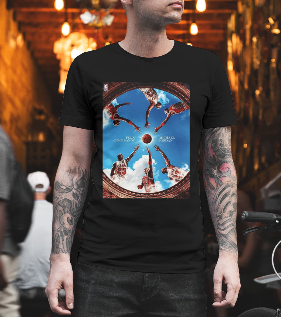 Feliz Cumpleaños Michael Jordan Basketball Reach Sky 23 T-Shirt