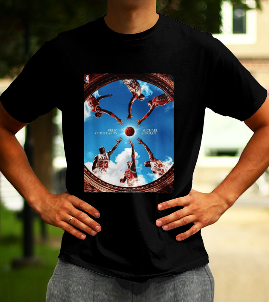 Feliz Cumpleaños Michael Jordan Basketball Reach Sky 23 T-Shirt