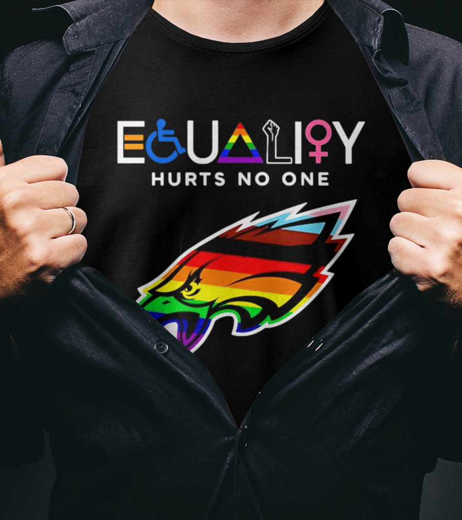 Philadelphia Eagles Equality Hurts No One With Rainbow Pride T-Shirt
