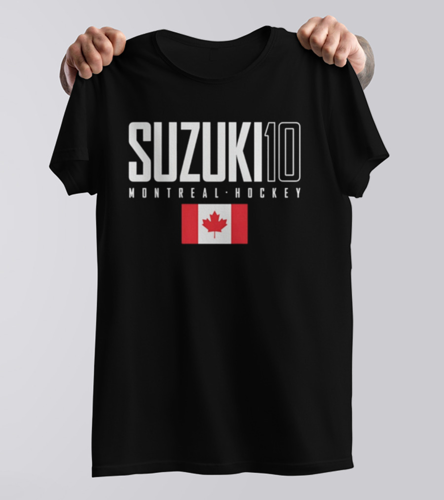 Montreal Hockey Suzuki 10 Canada Flag T-Shirt