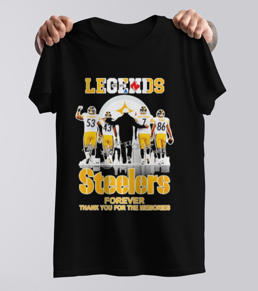 Steelers Legends Forever Thank You For The Memories City Skyline T-Shirt