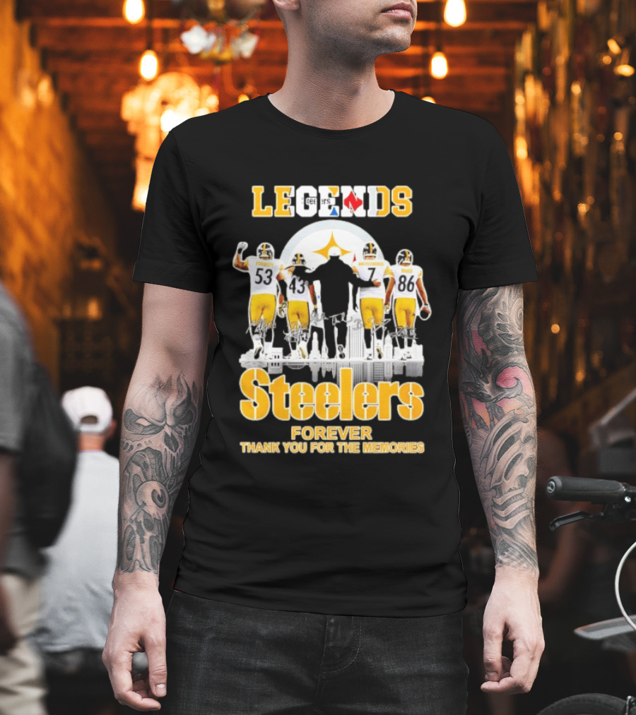 Steelers Legends Forever Thank You For The Memories City Skyline T-Shirt