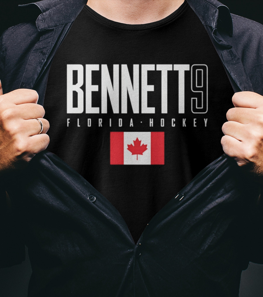 Bennett 9 Florida Hockey Canada Flag T-Shirt