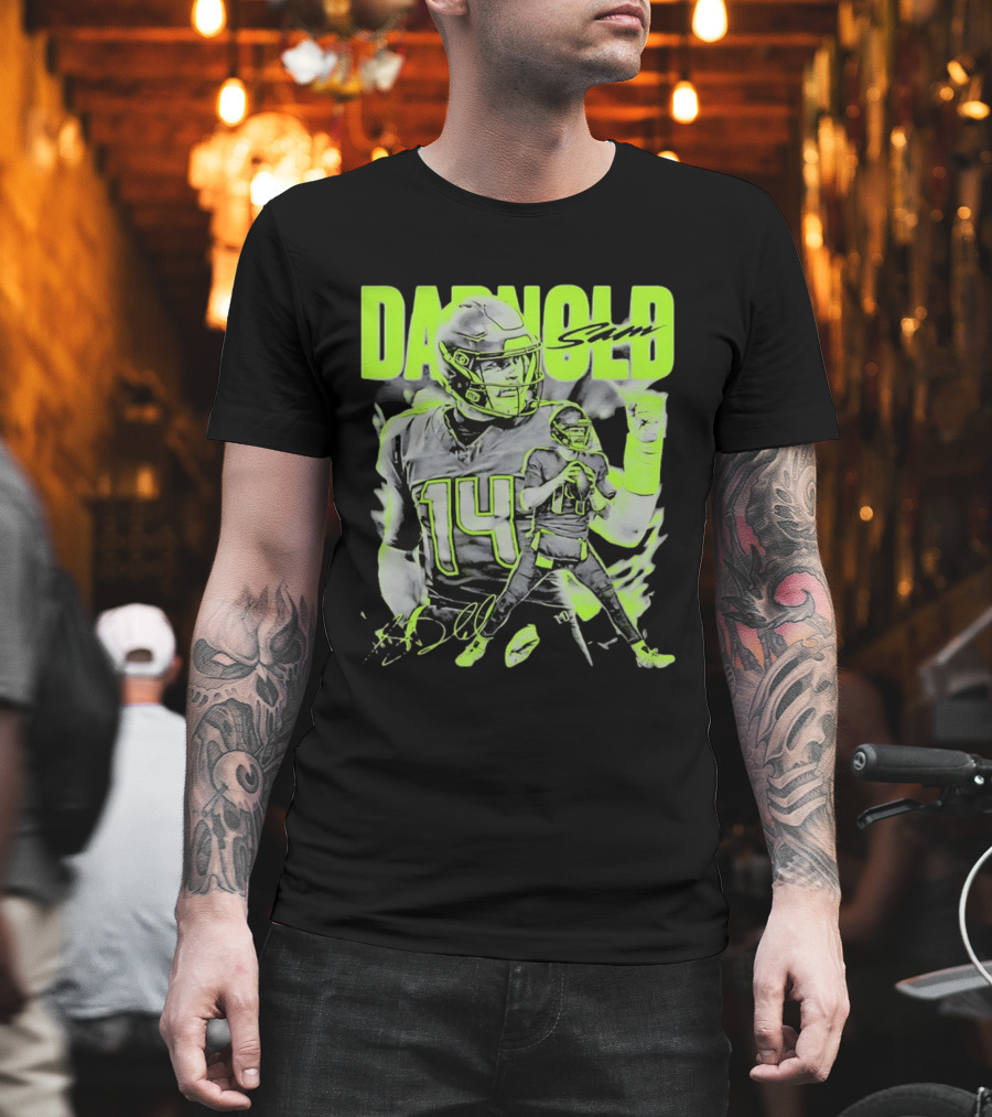 Sam Darnold Seattle Number 14 Neon Sports T-Shirt
