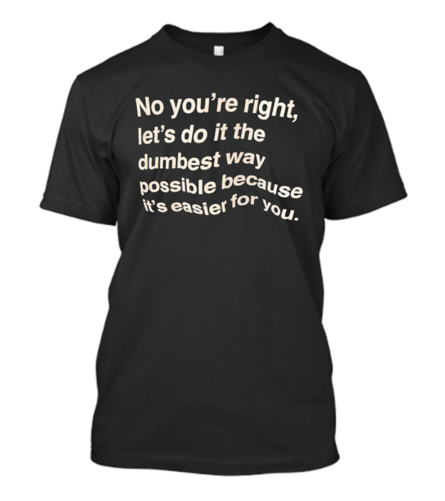 No You're Right Let's Do It The Dumbest Way Possible Because It's Easier For You T-Shirt