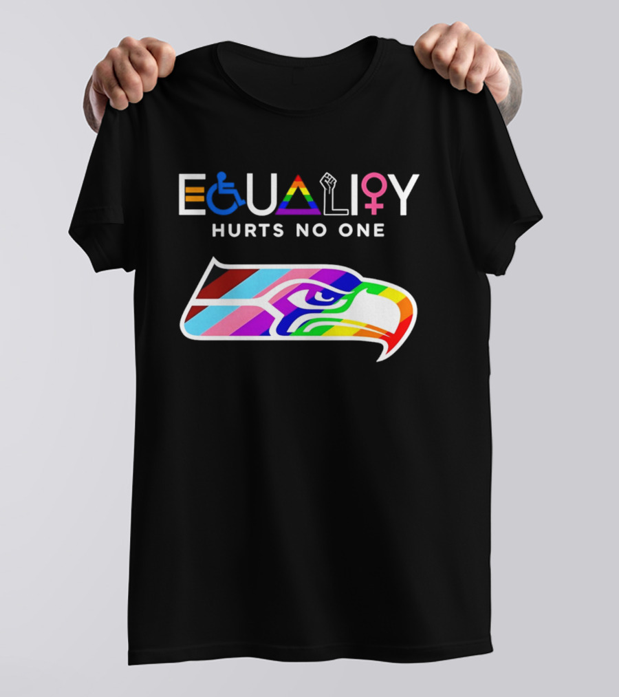 Seattle Seahawks Equality Hurts No One Inclusive Pride T-Shirt