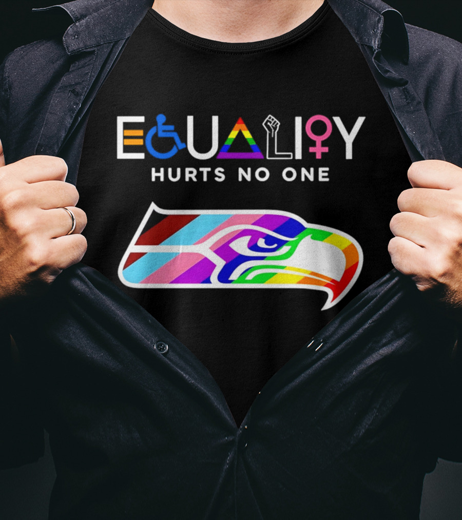 Seattle Seahawks Equality Hurts No One Inclusive Pride T-Shirt