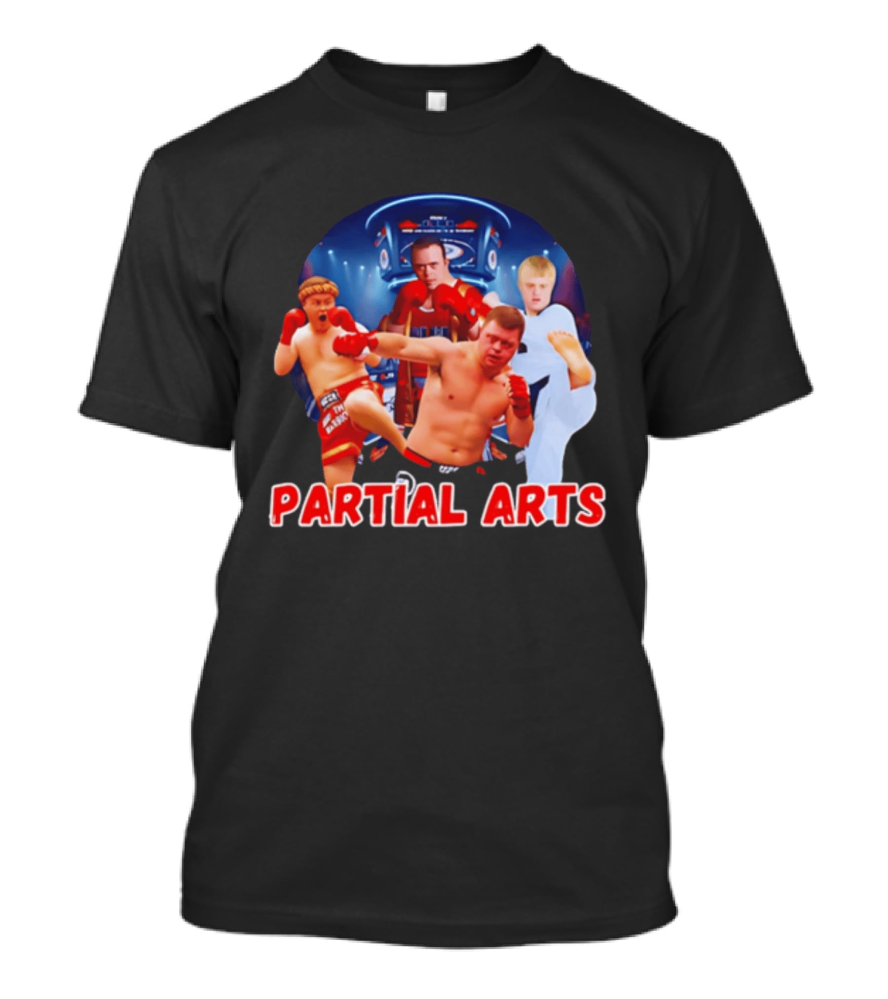 Partial Arts Fighters In Arena Battle T-Shirt