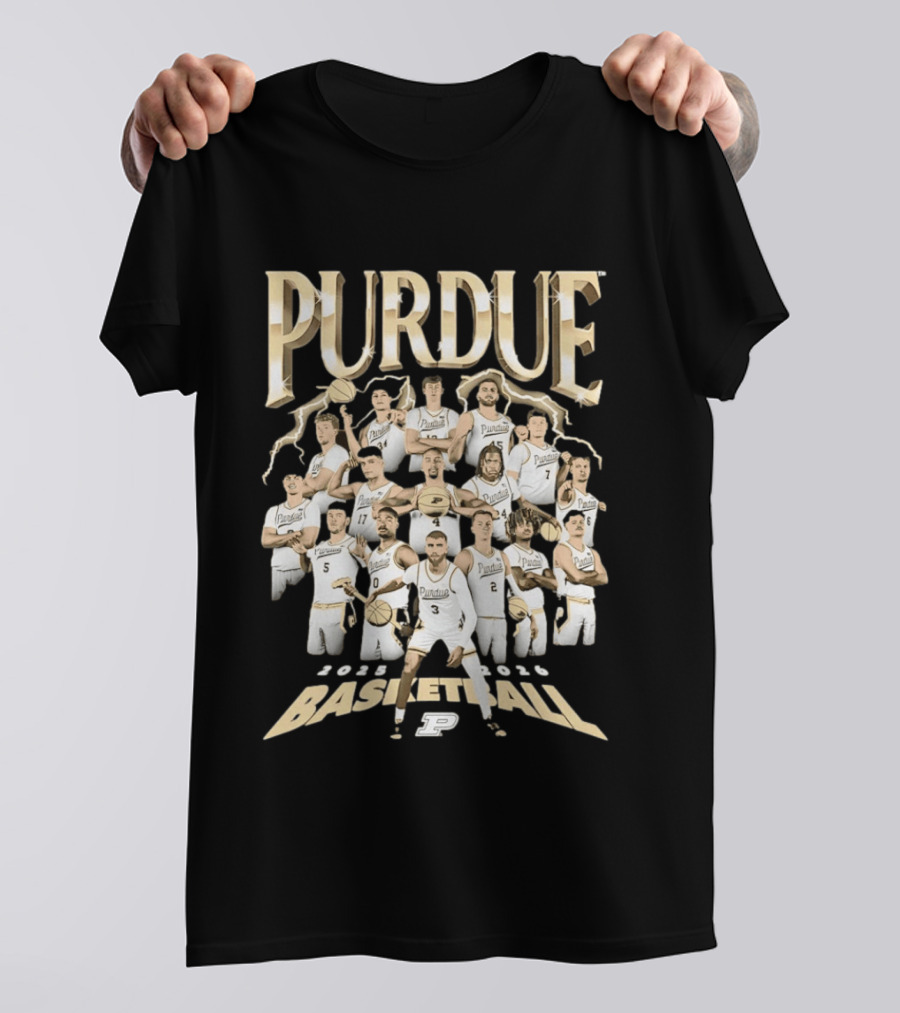 Purdue Boilermakers 2025 2026 Basketball Team Players Collage T-Shirt