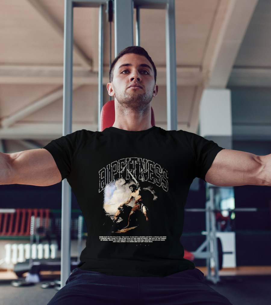 R1pfitness David The Shepherd King Michelangelo Biblical Warrior T-Shirt