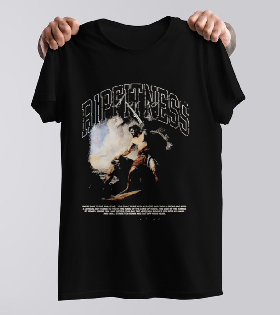 R1pfitness David The Shepherd King Michelangelo Biblical Warrior T-Shirt