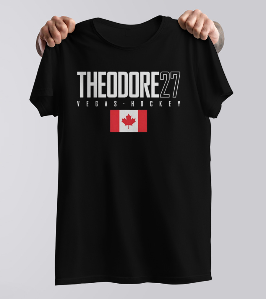 Theodore 27 Vegas Hockey Canada Flag T-Shirt
