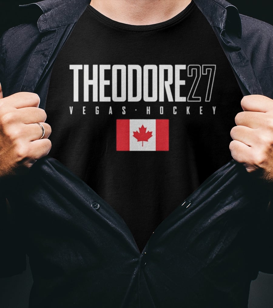 Theodore 27 Vegas Hockey Canada Flag T-Shirt