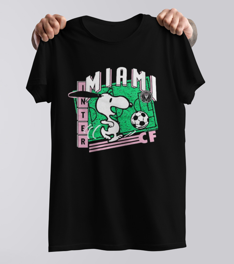 Inter Miami CF Snoopy Soccer Peanuts Collaboration T-Shirt