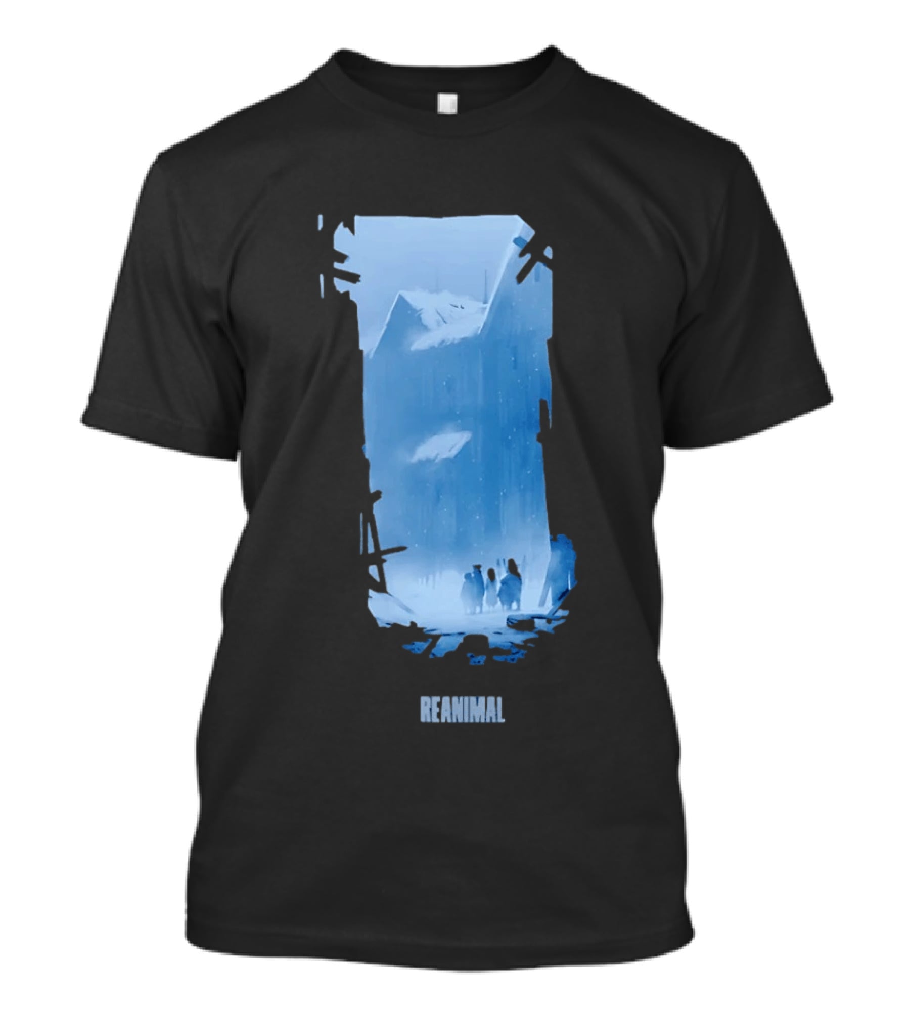 Reanimal Gate Snowy Mountain Scene With Penguins T-Shirt