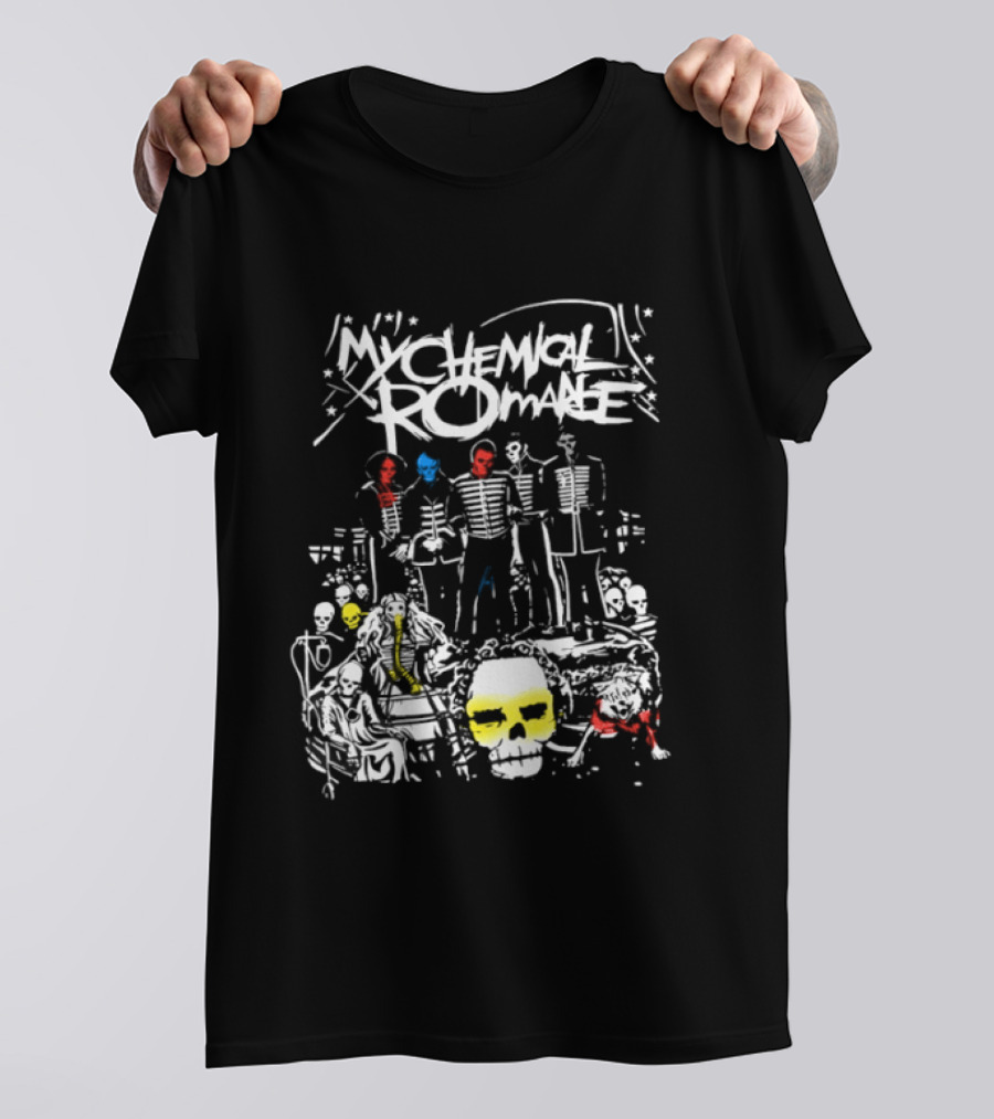 Skeletons My Chemical Romance Three Cheers Graffiti Rock T-Shirt