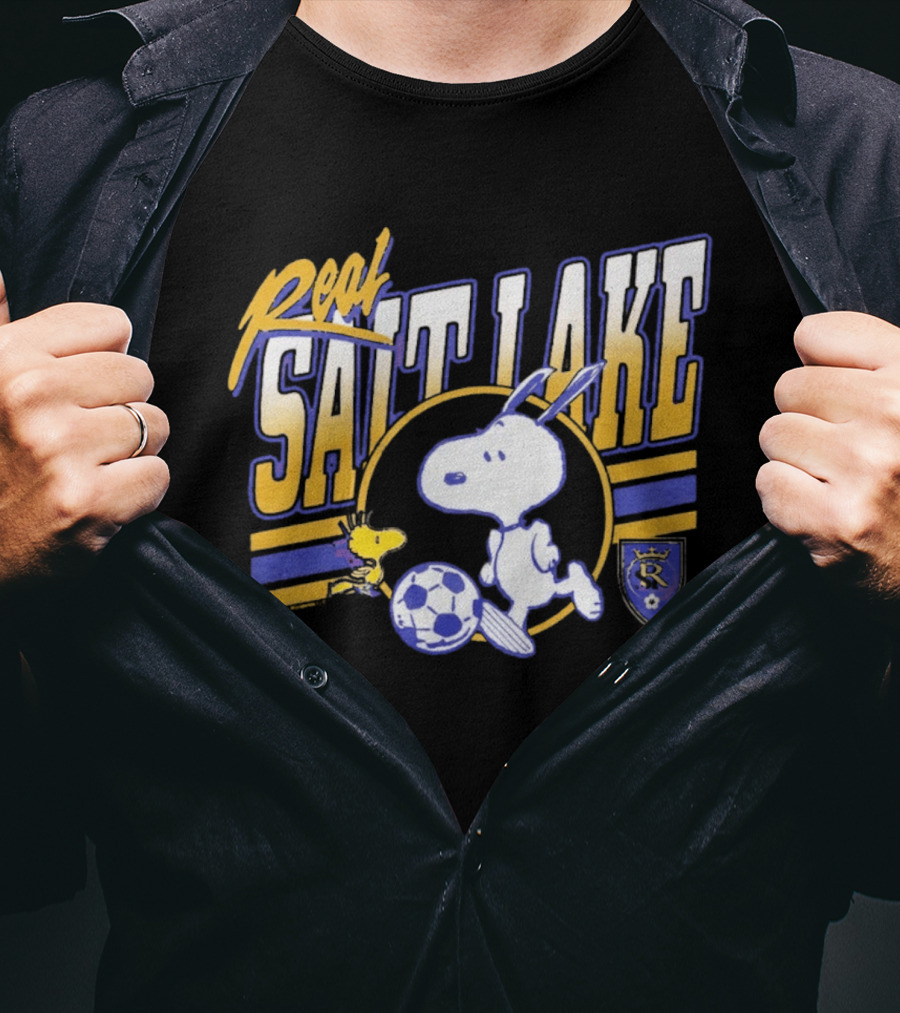 Real Salt Lake Snoopy Soccer Collaboration Peanuts Comic T-Shirt