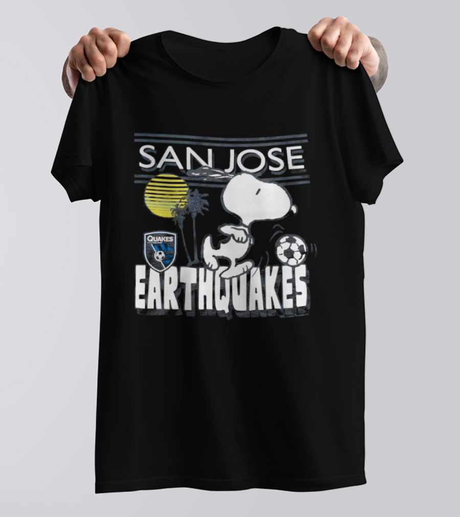 San Jose Earthquakes Snoopy Peanuts Soccer Collaboration T-Shirt
