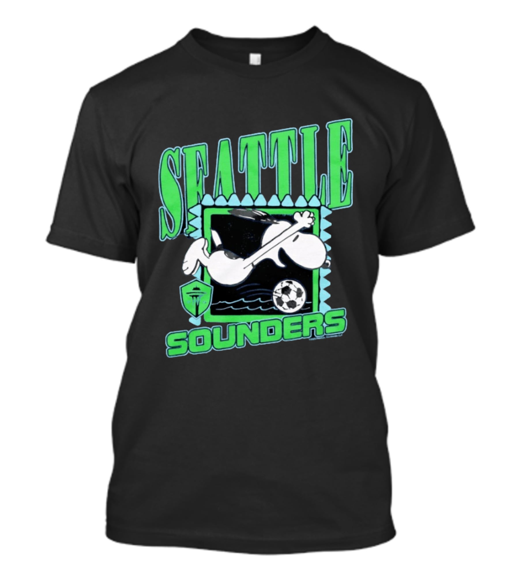 Peanuts Snoopy Seattle Sounders Soccer Collaboration T-Shirt