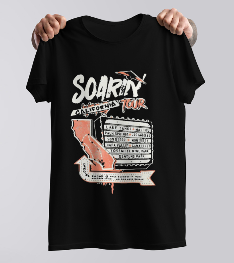 Soarin California Tour 2026 California Map And Airplane T-Shirt