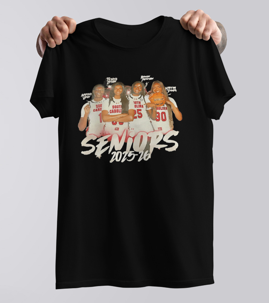 South Carolina Women's Basketball Seniors 2025 26 Aiysha Davis Joyce Tanya Latson Marina Okafor Nneka Nadarai T-Shirt