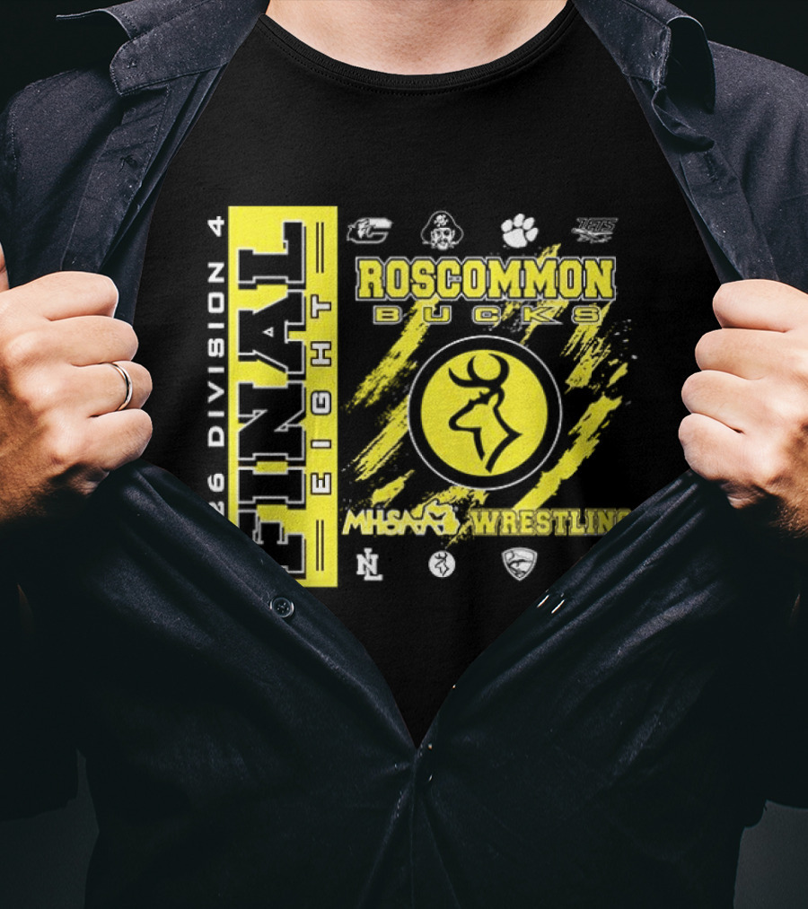 Roscommon Bucks 2026 Final Eight MHSAA Wrestling Division 4 T-Shirt