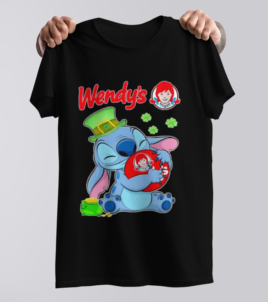 Wendy's Leprechaun Hat Stitch Hugging St Patricks Day T-Shirt