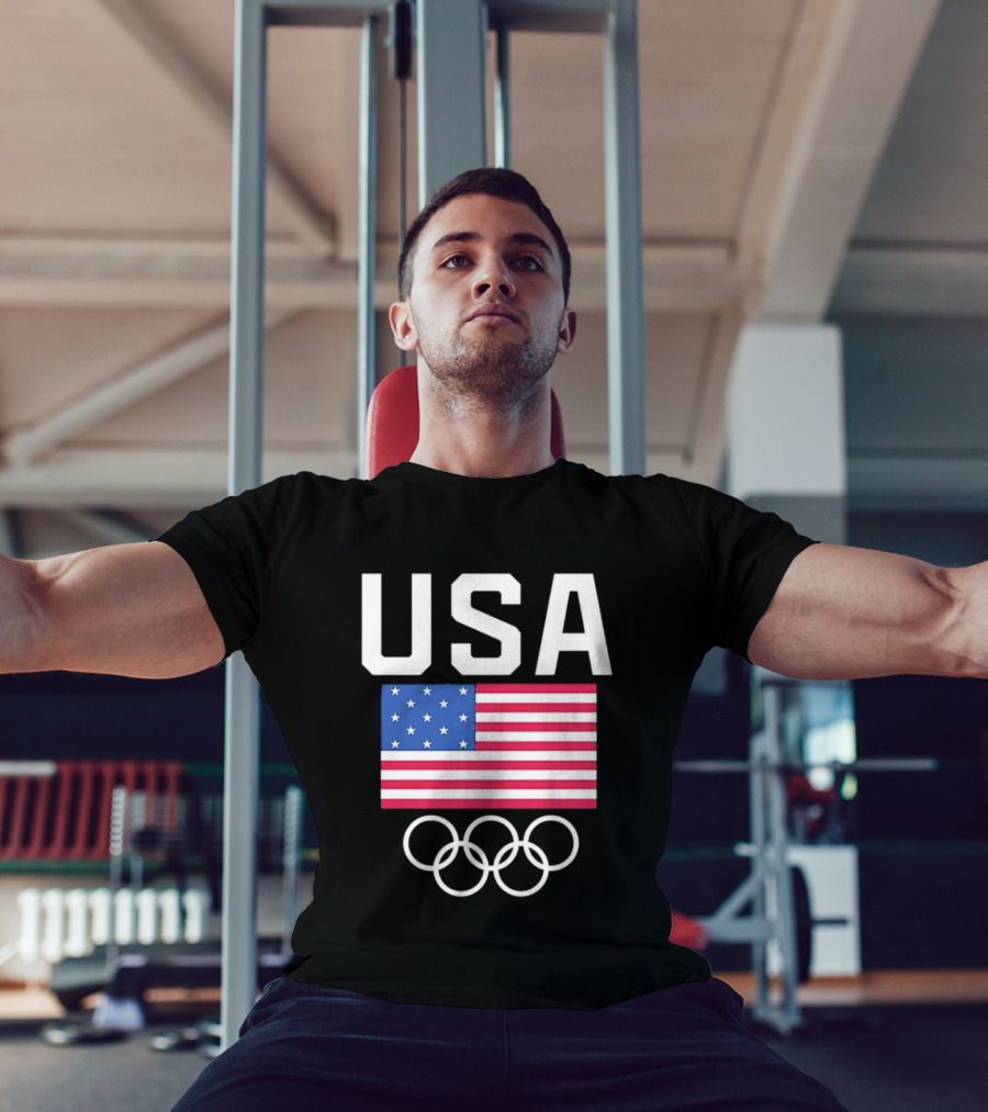 USA Flag Olympic Rings Team USA T-Shirt