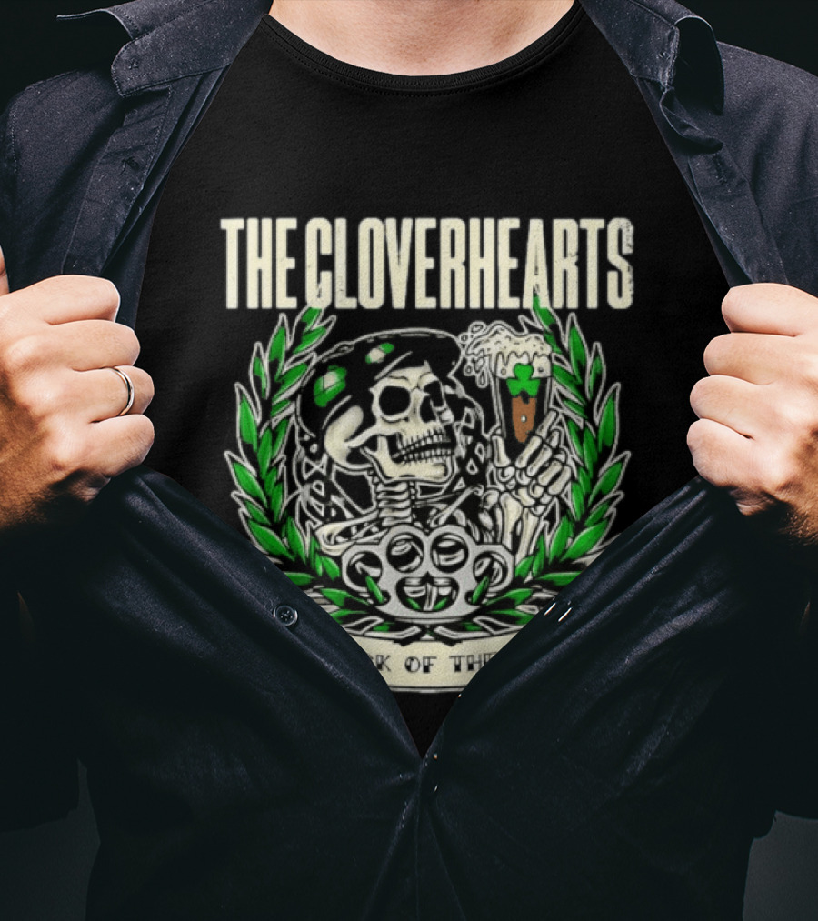 The Cloverhearts No Luck Of The Irish Skull And Beer Crest T-Shirt