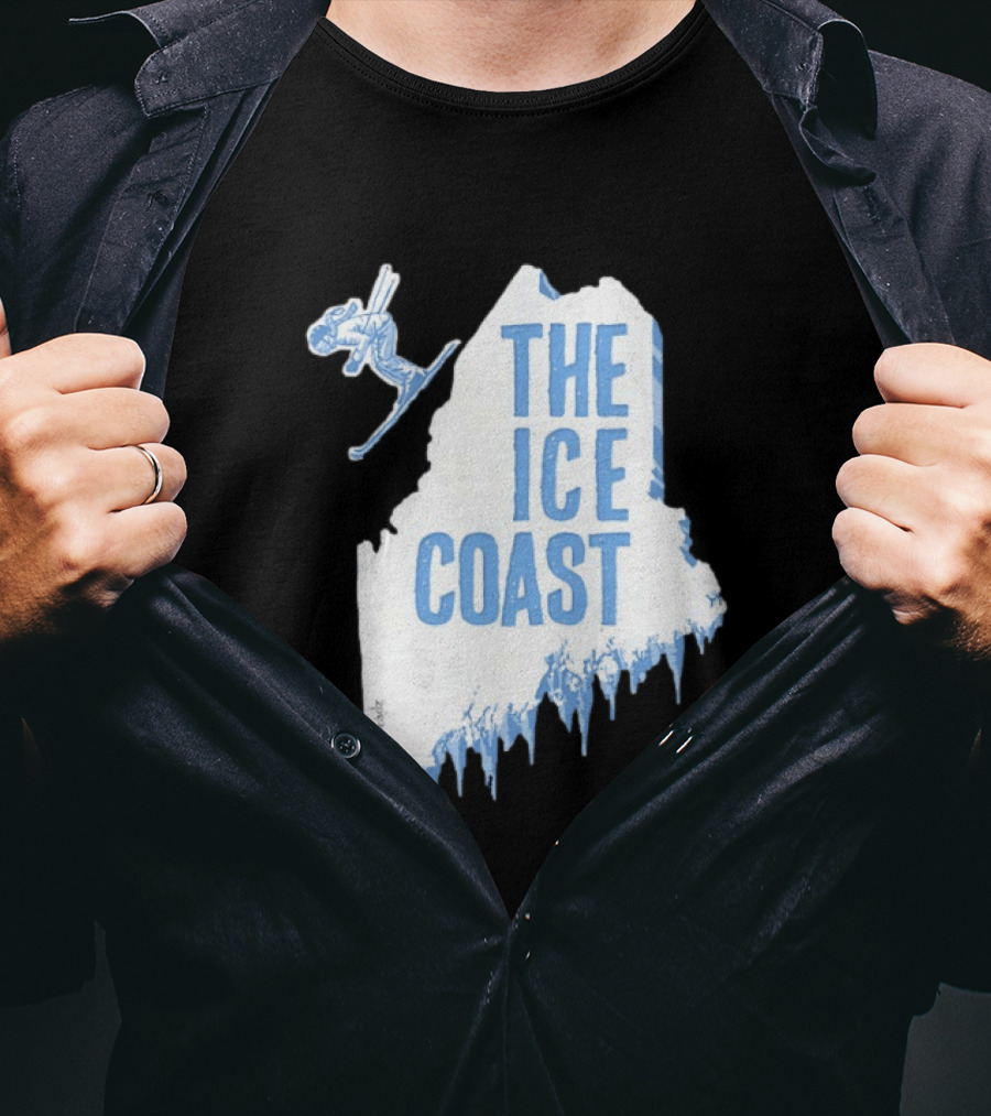 The Ice Coast Skier Jumping Map T-Shirt