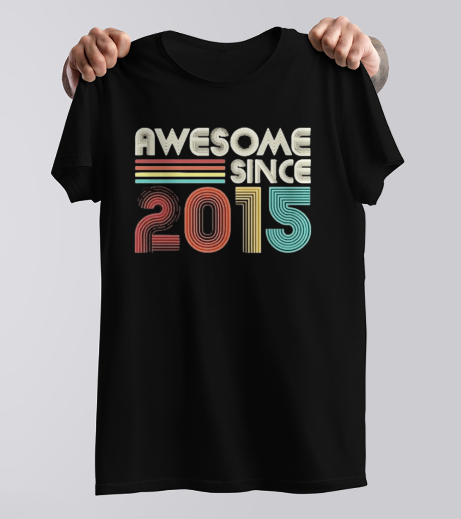 Awesome Since 2015 Retro Stripes T-Shirt