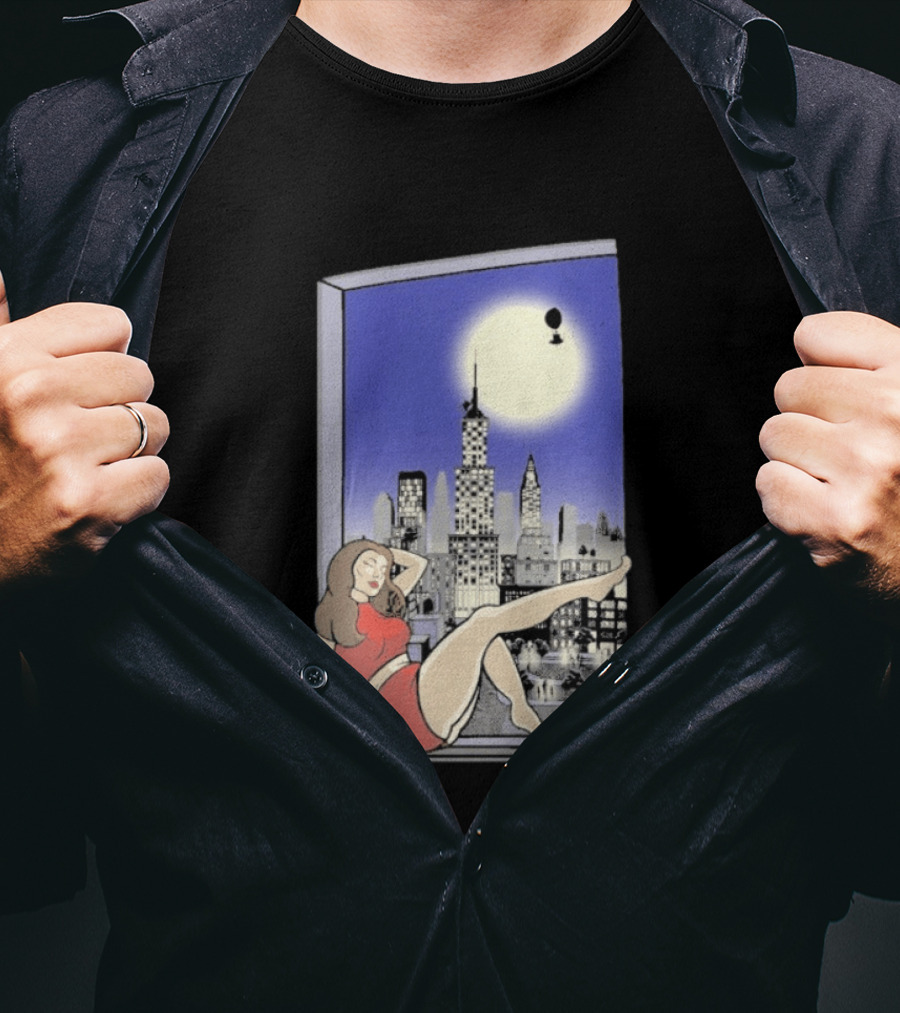 Pauline TheSpaceVixen Urban Moonlit Cityscape T-Shirt