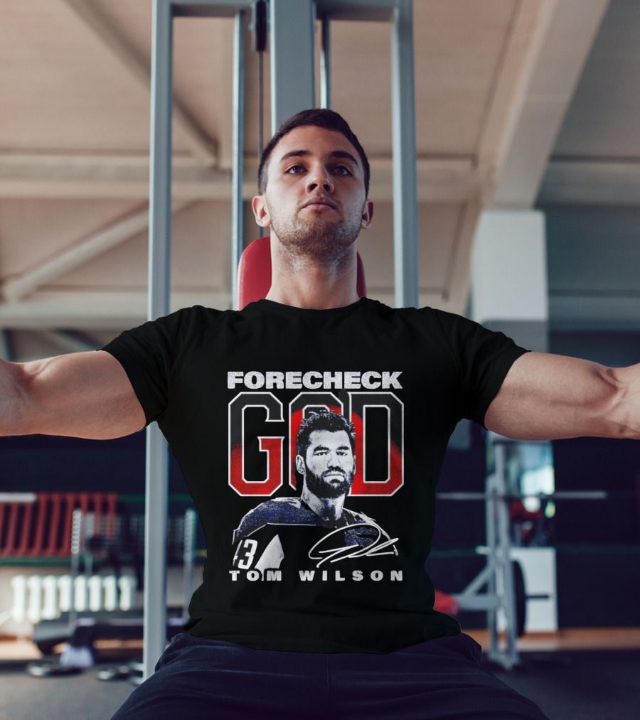 Tom Wilson Washington Capitals Forecheck God Number 43 T-Shirt