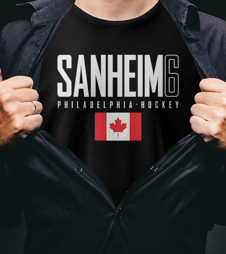 Sanheim 6 Philadelphia Hockey Canada Flag T-Shirt