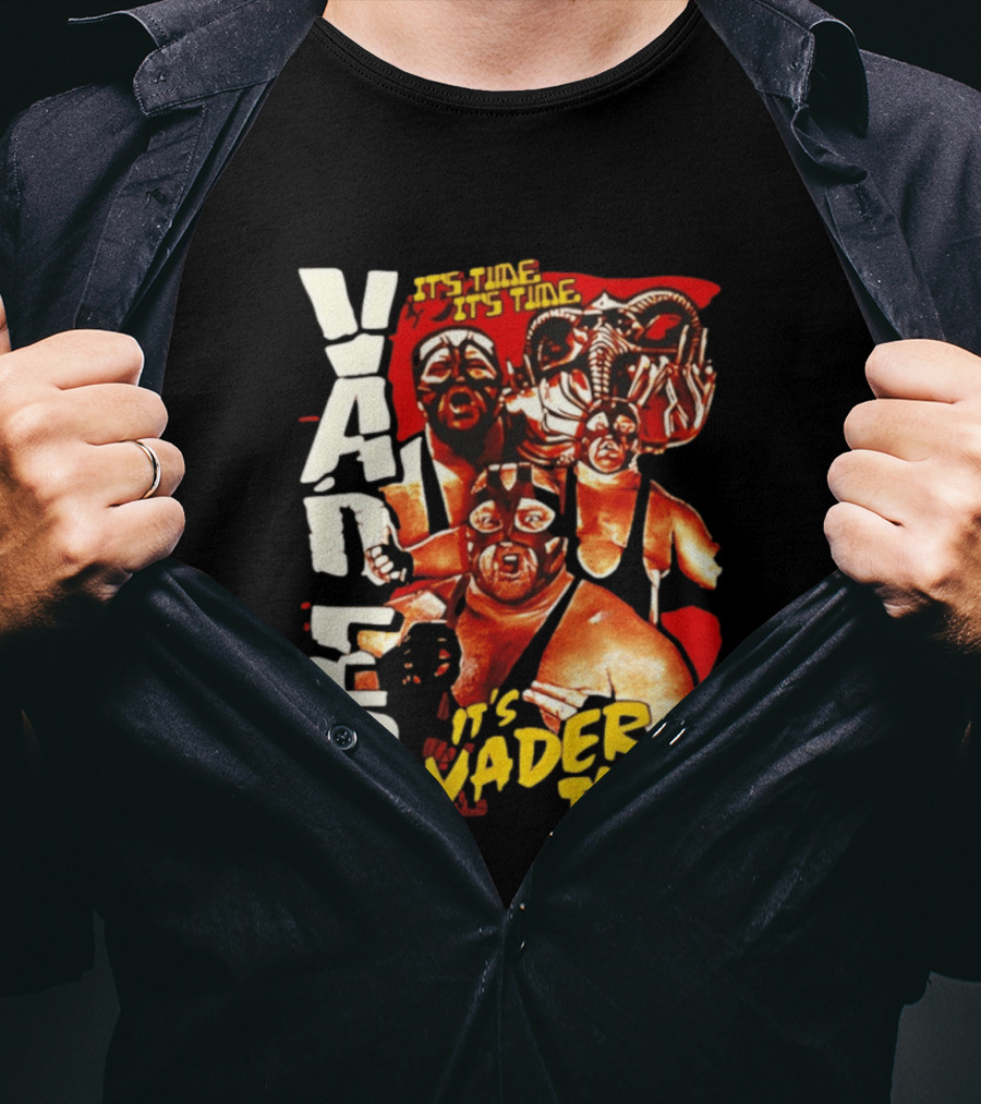 Vader It's Vader Time It's Time Wrestling Mask Collage T-Shirt