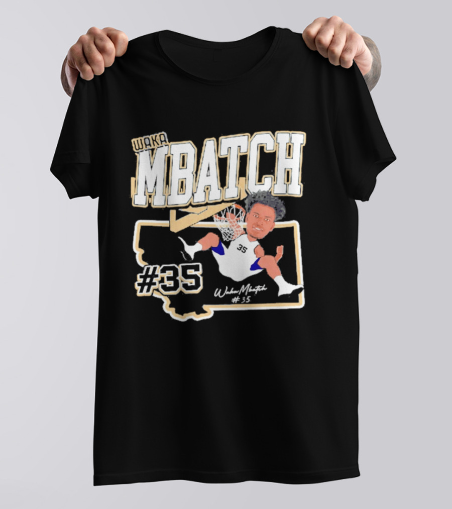 Waka Mbatch Montana State Bobcats Basketball #35 Caricature '26 T-Shirt