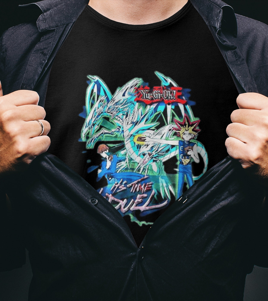 Yu Gi Oh Master Duel It's Time To Duel Blue Eyes White Dragon Yugi Kaiba T-Shirt