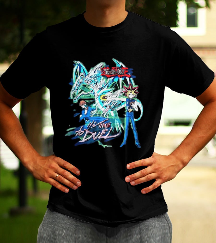 Yu Gi Oh Master Duel It's Time To Duel Blue Eyes White Dragon Yugi Kaiba T-Shirt