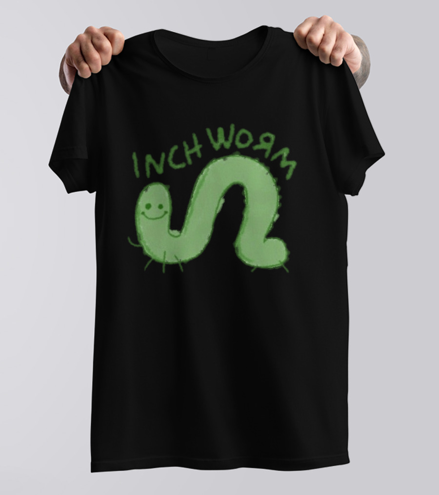 Zane Little Inch Worm Happy Green Cartoon T-Shirt