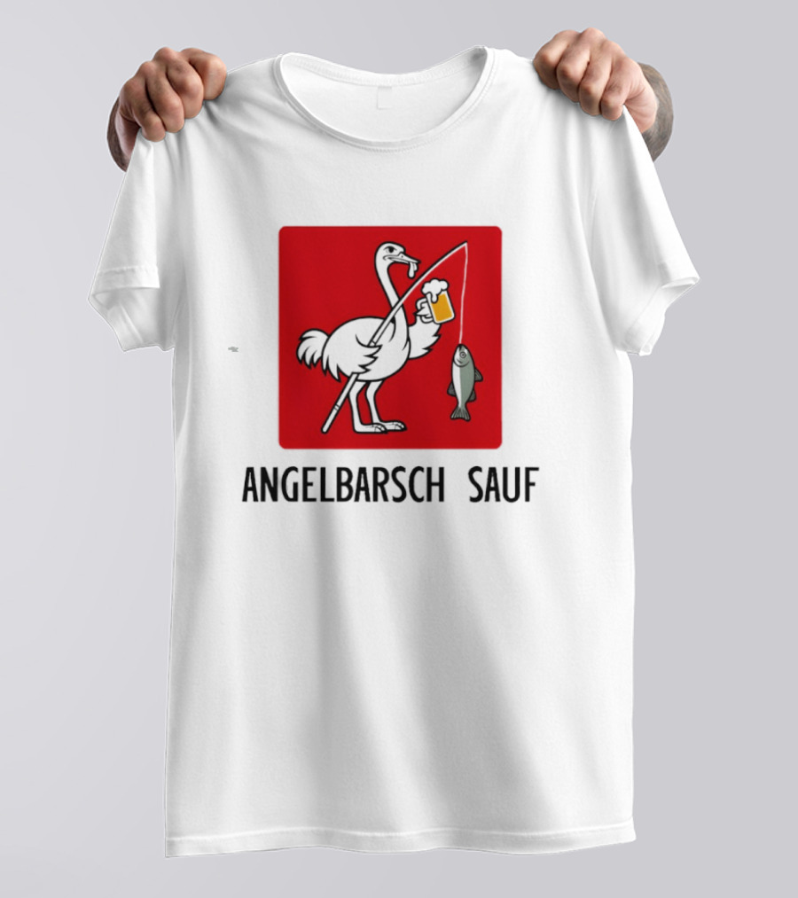 Angelbarsch Sauf Pelican Beer Fish Catching Fun T-Shirt