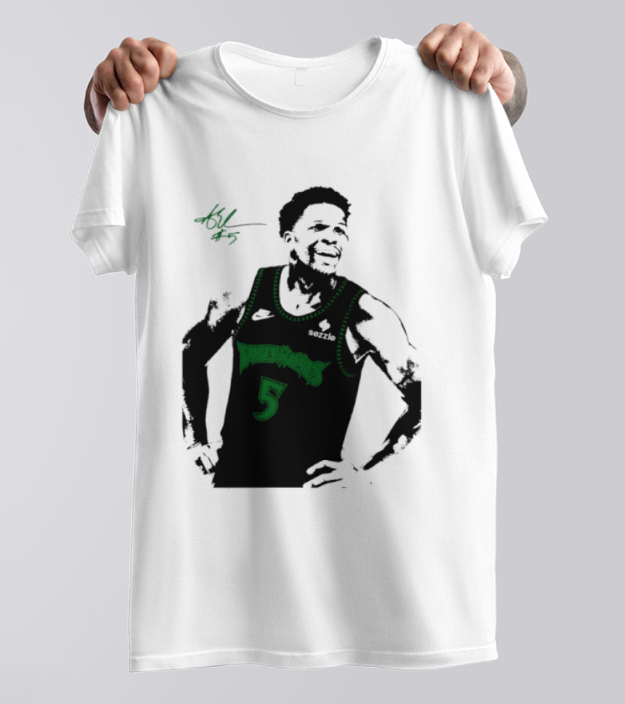 Anthony Edwards Minnesota Timberwolves Number 5 Signature T-Shirt