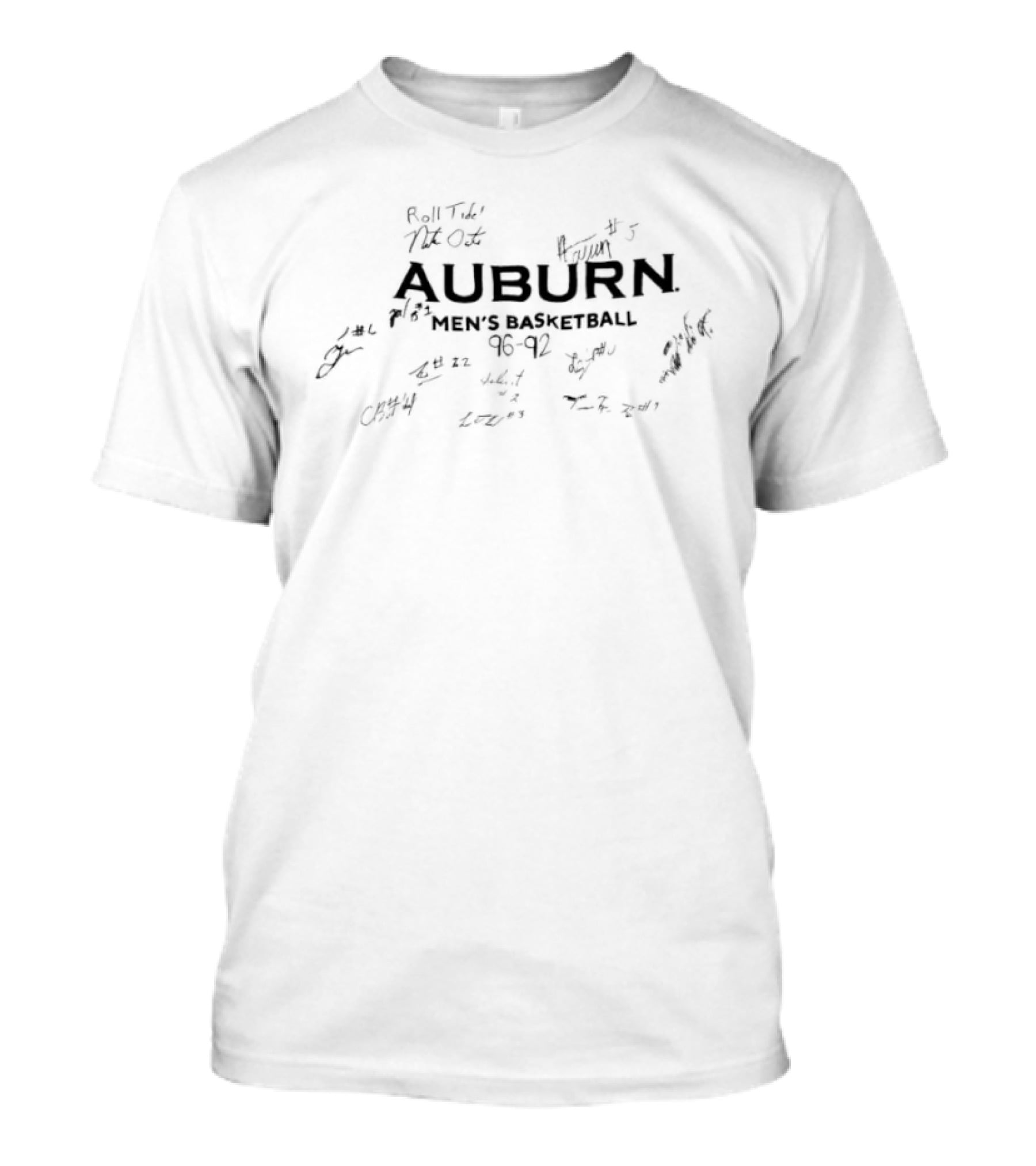 Auburn Men's Basketball 96 92 Autographed Signatures T-Shirt