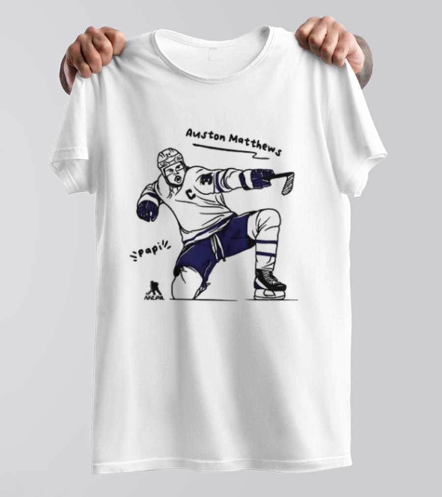Auston Matthews Toronto Maple Leafs Hockey Papi Cartoon Deke Move Celebration T-Shirt